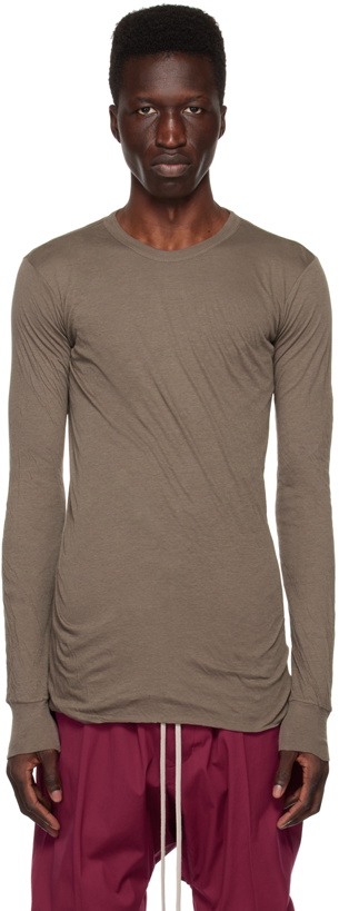 Photo: Rick Owens Taupe Double Long Sleeve T-Shirt