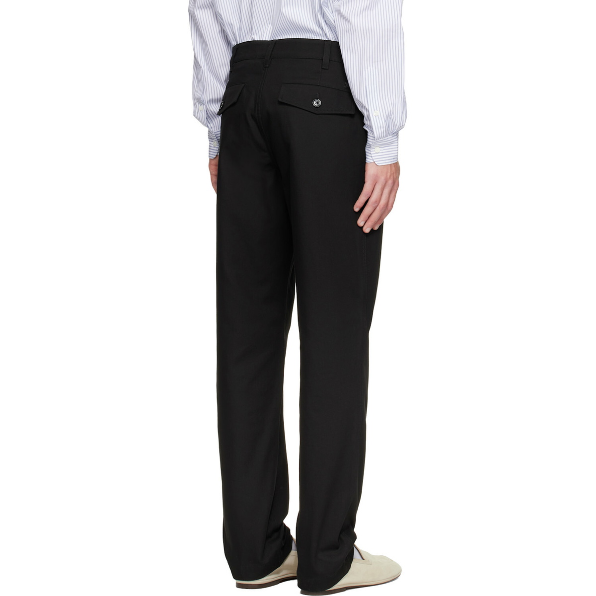 Burberry Black Cotton Twill Chino Trousers