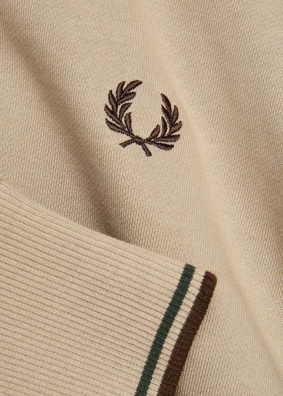Fred Perry Half-zip Logo-embroidered Cotton Sweatshirt Ecru