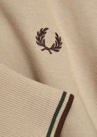 Fred Perry Half-zip Logo-embroidered Cotton Sweatshirt Ecru