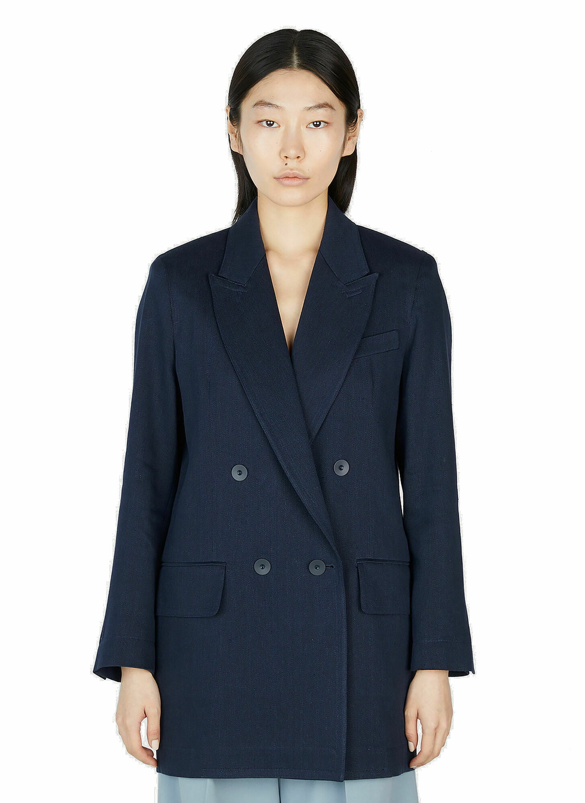 Max Mara - Filante Double Breasted Blazer in Blue Max Mara