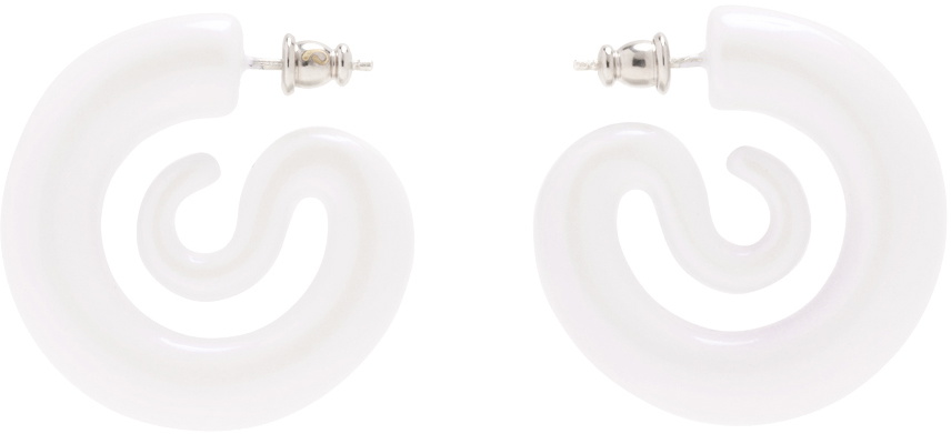 Panconesi White Perla Serpent Earrings