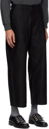 BEAMS PLUS Black Button Tab Trousers