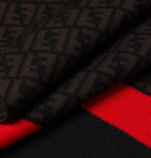 Fendi - Striped Logo-Jacquard Wool Scarf - Brown