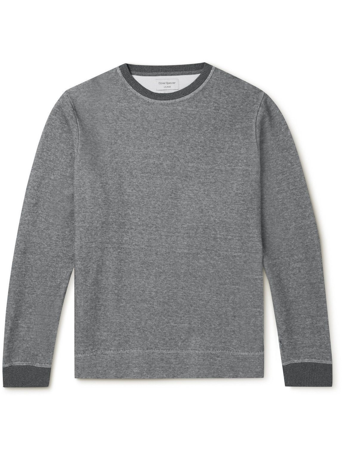 Photo: Oliver Spencer Loungewear - Ribbed Recycled Cotton-Jersey Sweatshirt - Gray