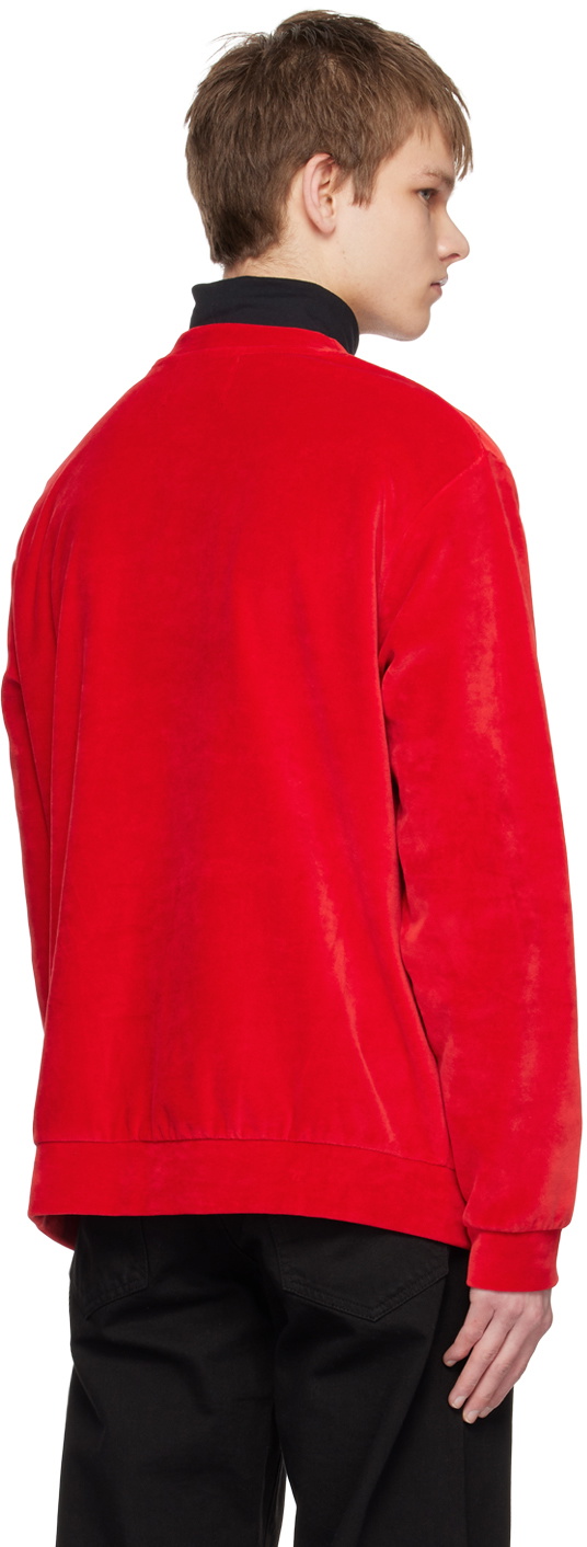 Raf Simons Red Embroidered Sweatshirt