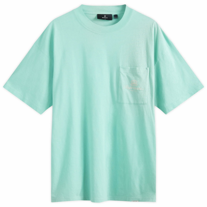 Photo: Represent Men's Permanent Vacation Pocket T-Shirt in Electric Mint