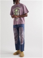 Paria Farzaneh - Still Standing Printed Garment-Dyed Cotton-Jersey T-Shirt - Purple