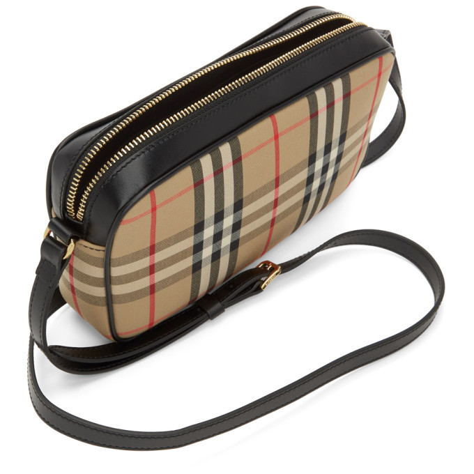 Burberry vintage check cotton camera online bag