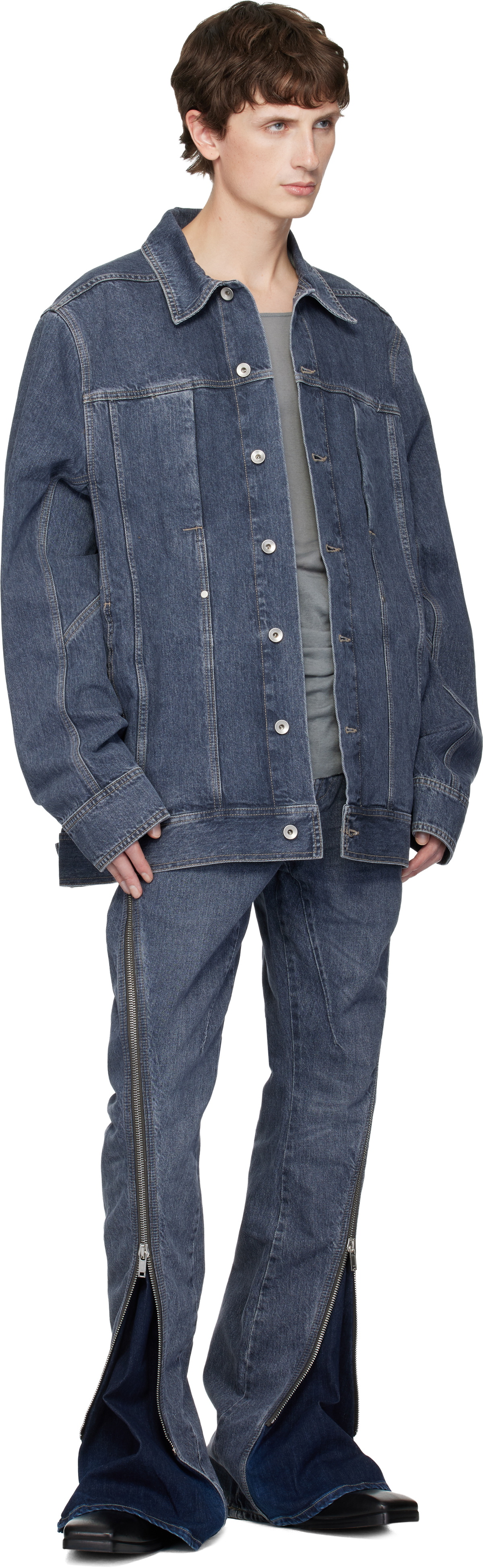 Rick Owens DRKSHDW Blue Concordians Lido Worker Denim Jacket