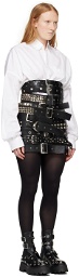 Junya Watanabe Black Multi Buckle Faux-Leather Miniskirt