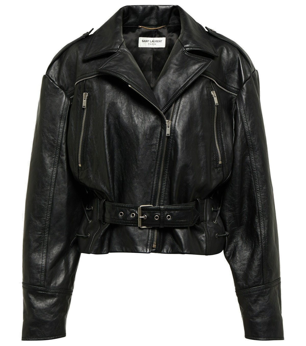 Saint Laurent - Cropped leather jacket Saint Laurent