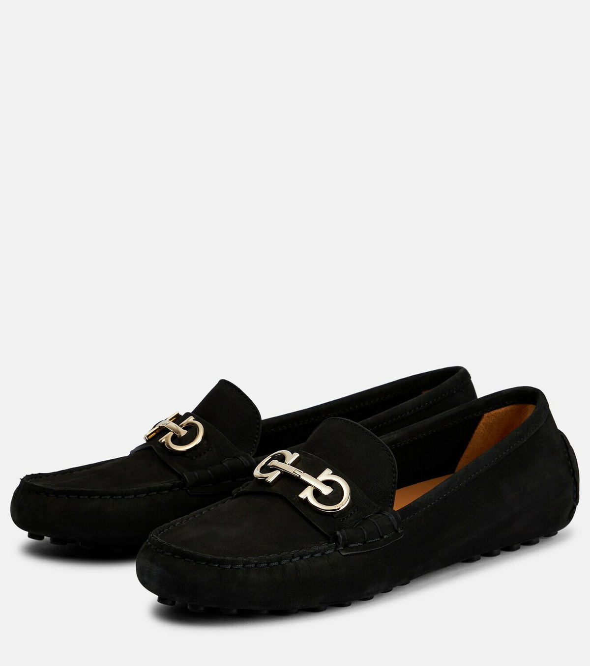 Ferragamo - Double Gancini Suede Loafers Salvatore Ferragamo