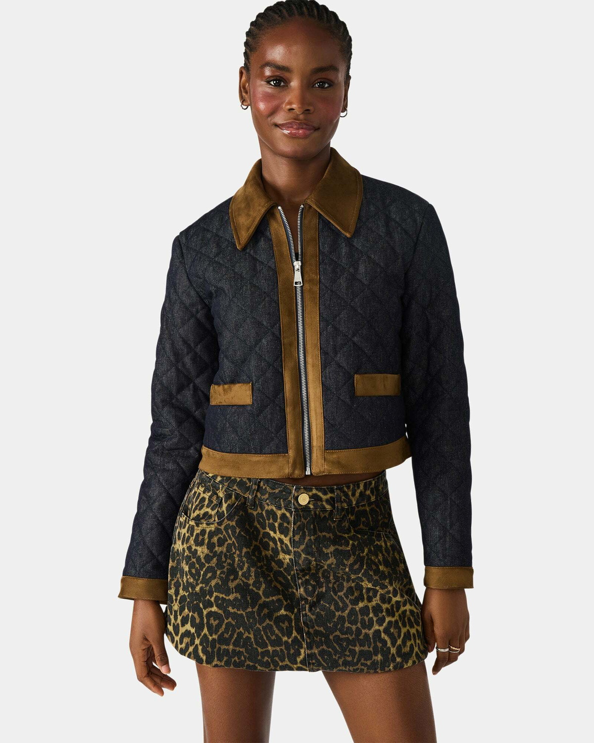 Steve Madden Agathan Jacket in Dark Blue Denim