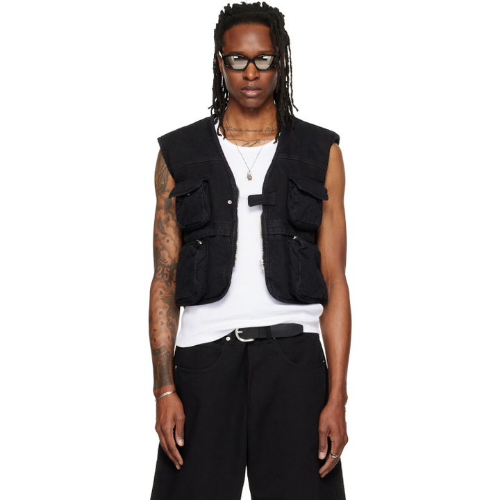 Photo: LU'U DAN Black Wadded Cargo Vest