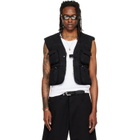 LU'U DAN Black Wadded Cargo Vest