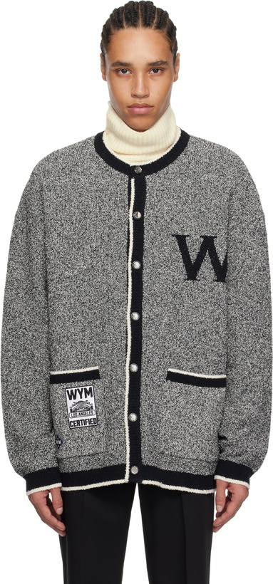 Photo: WOOYOUNGMI Black Round Neck Embroidered Cardigan