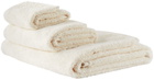 Tekla Off-White Solid Three-Piece Towel Set