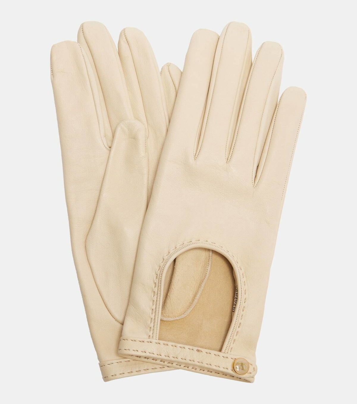 Valentino Garavani VLogo cutout leather gloves