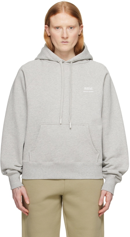 Photo: AMI Paris Gray Bonded Hoodie