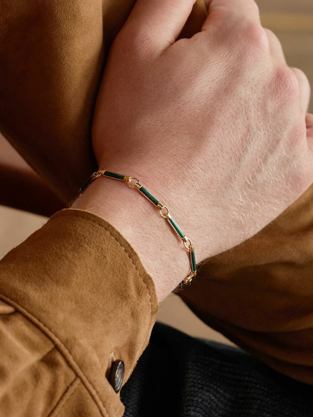 Photo: Foundrae - 18-Karat Gold Malachite Chain Bracelet - Gold