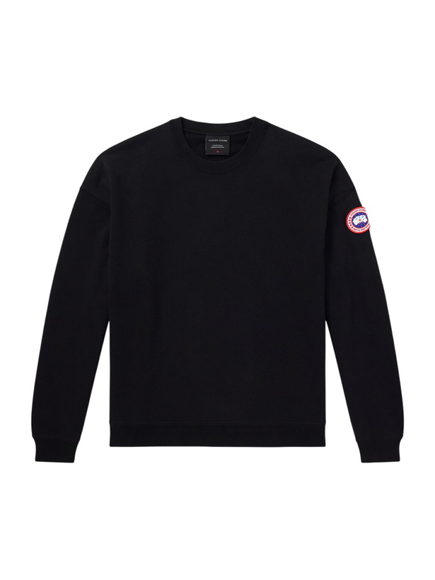 Photo: Canada Goose - Rove Logo-Embroidered Cotton-Jersey Sweater - Black