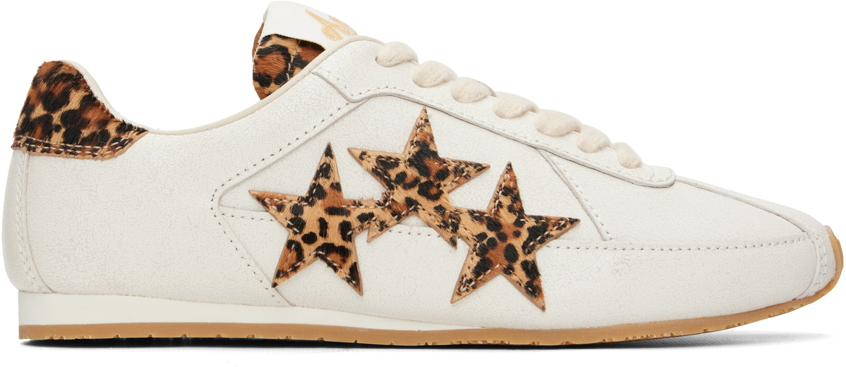 AMIRI Off-White Leopard Pacific Flat Sneakers