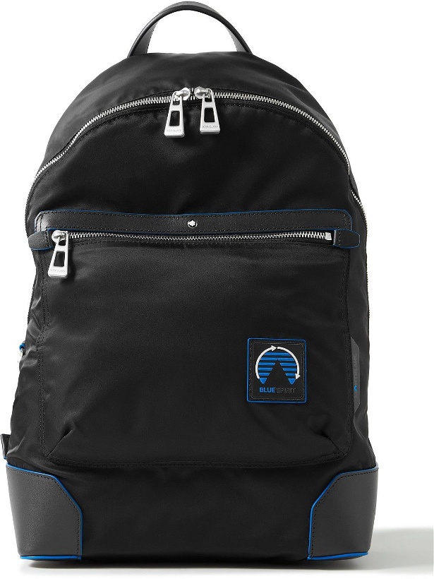 Photo: Montblanc - Blue Spirit Leather-Trimmed ECONYL Backpack
