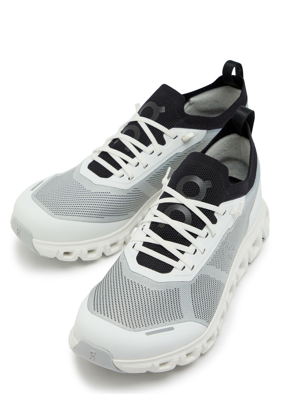 ON Cloud 6 Versa Panelled Mesh-knit Sneakers Black And White