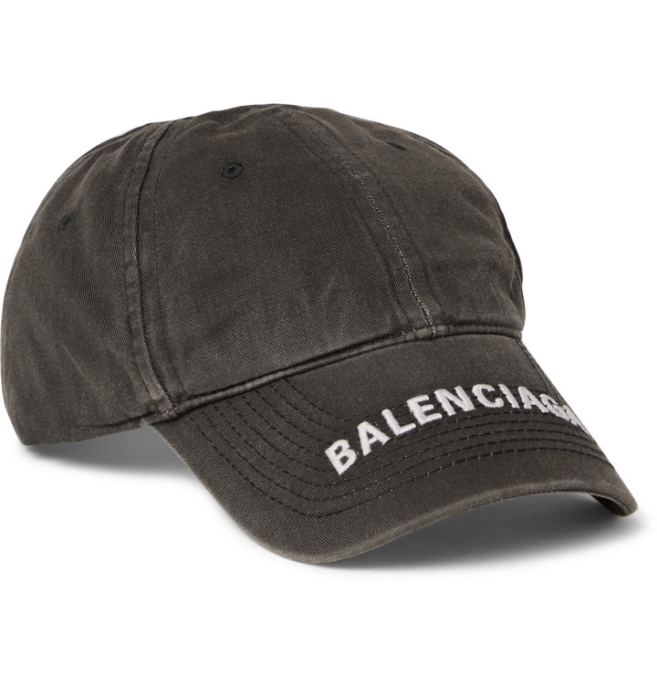 Photo: Balenciaga - Logo-Embroidered Cotton-Twill Baseball Cap - Gray