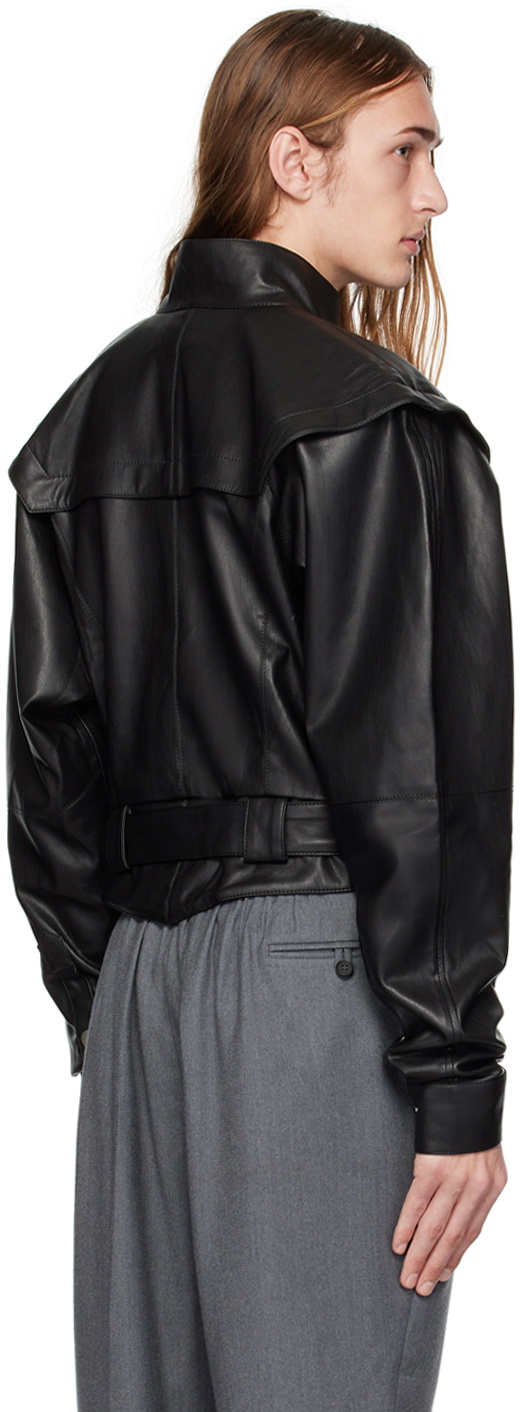 Situationist Black Zip Faux-Leather Jacket