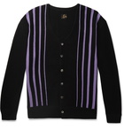 Needles - Striped Cotton-Blend Cardigan - Black