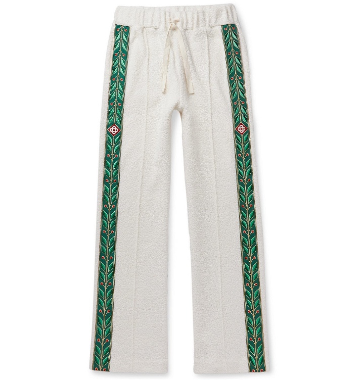 Photo: Casablanca - Jacquard-Trimmed Terry Track Pants - White