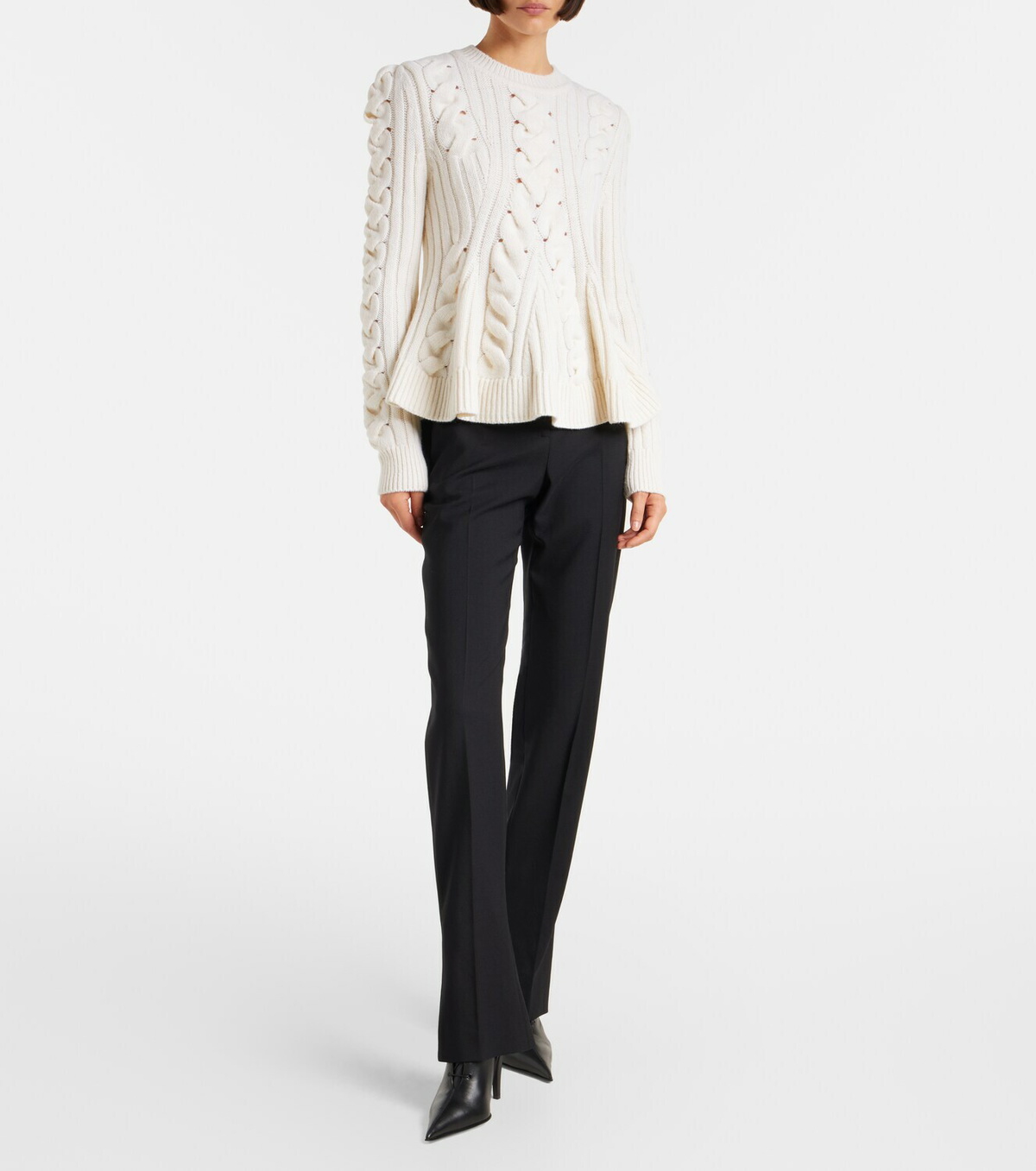 McQueen Cable-knit wool and cashmere sweater