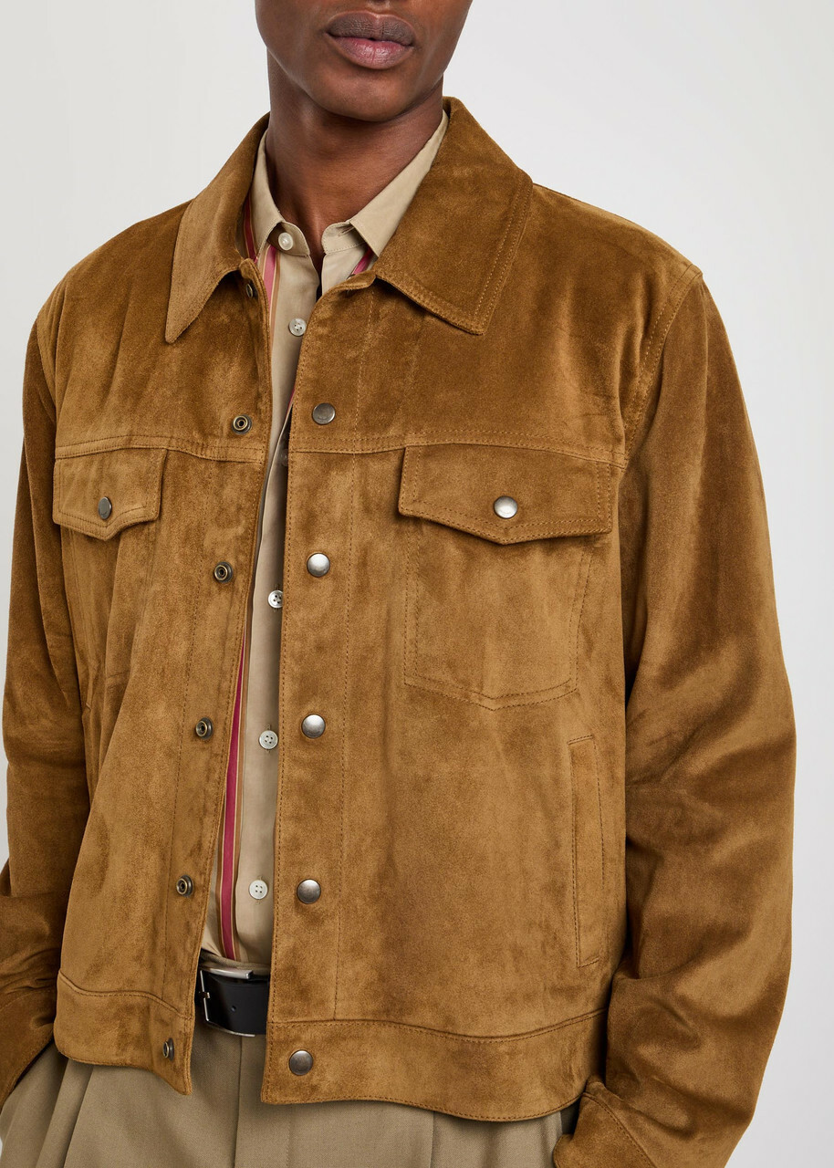 Saint Laurent Suede Jacket Brown