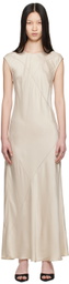 Silk Laundry Off-White Splice Maxi Dress