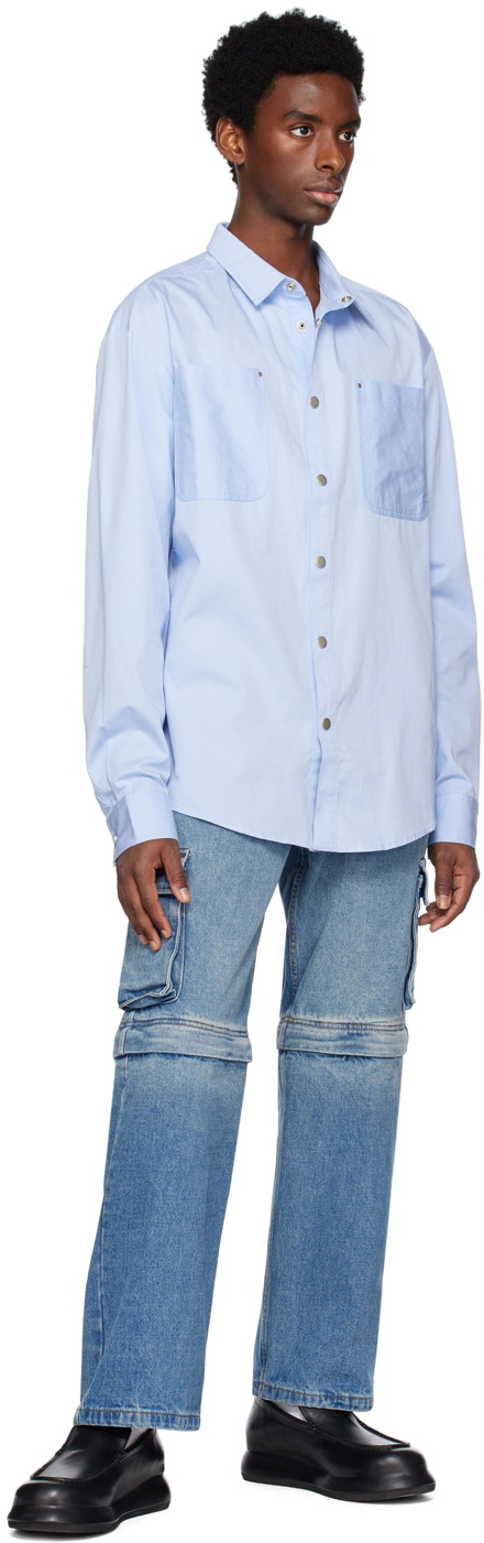 WYNN HAMLYN Blue Cargo Jeans