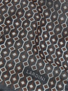 Lardini - Printed Wool and Silk-Blend Pocket Square