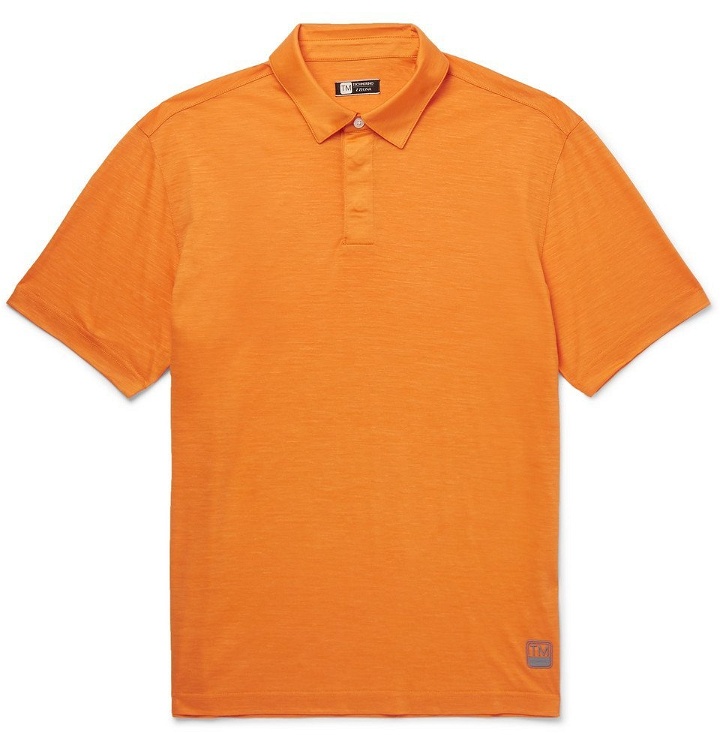 Photo: Z Zegna - TECHMERINO Wool and Linen-Blend Polo Shirt - Men - Orange