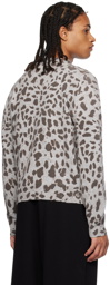 We11done Gray & Brown Leopard Cardigan