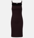 Courrèges Ribbed-knit cotton jersey midi dress
