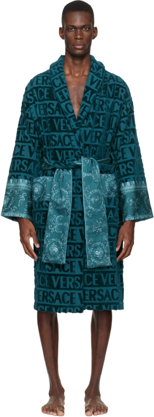 Photo: Versace Blue 'I Heart Baroque' Bathrobe