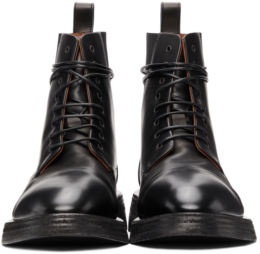 MARSÈLL Black Mentone Lace-Up Boots Size 45 US 12 MSRP $1340 Marsèll Black Mentone Lace-Up Boots Marsèll main image 4