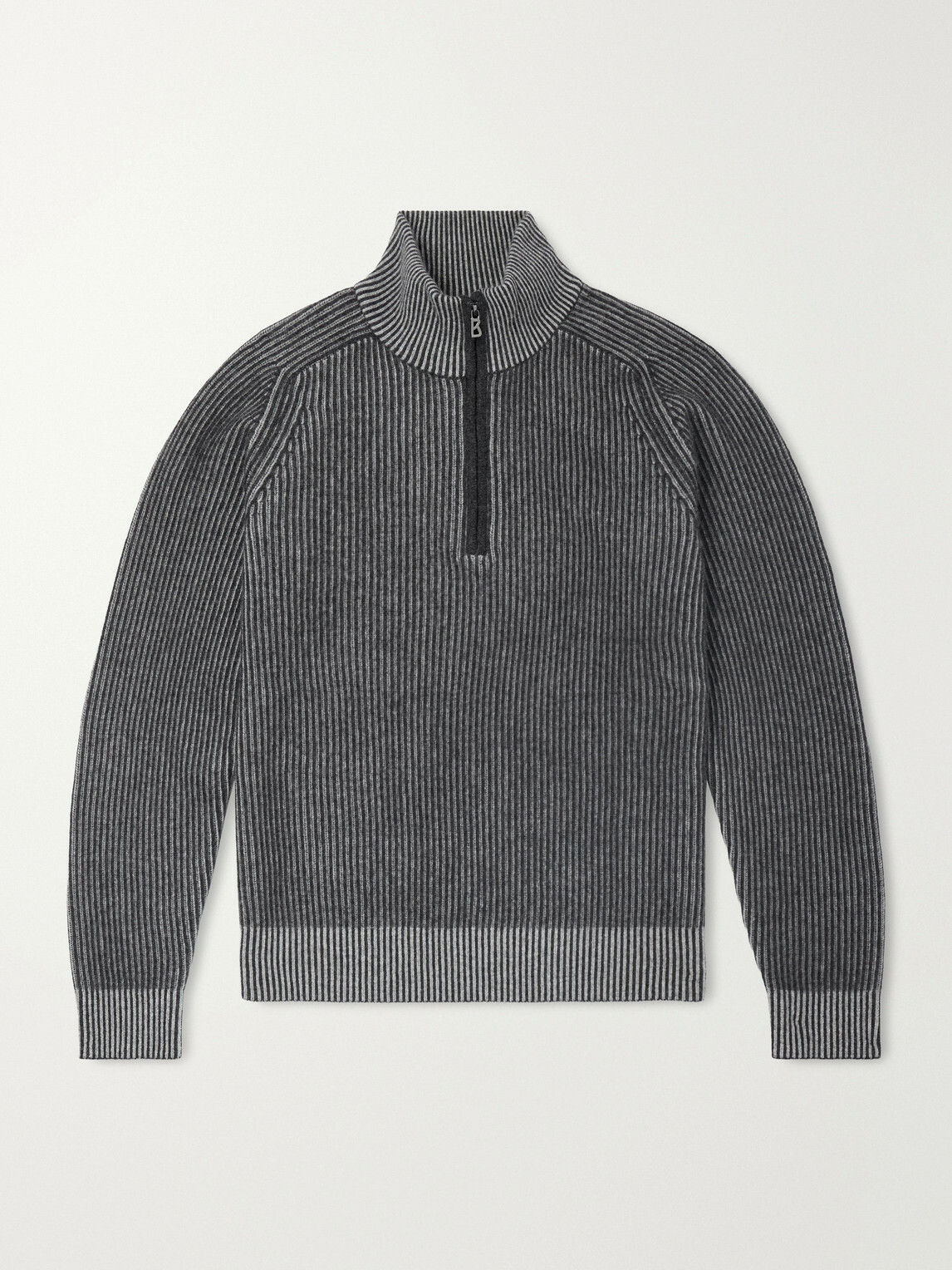BOGNER - Dwayne Ribbed Wool and Cashmere-Blend Half-Zip Ski Mid-Layer - Gray