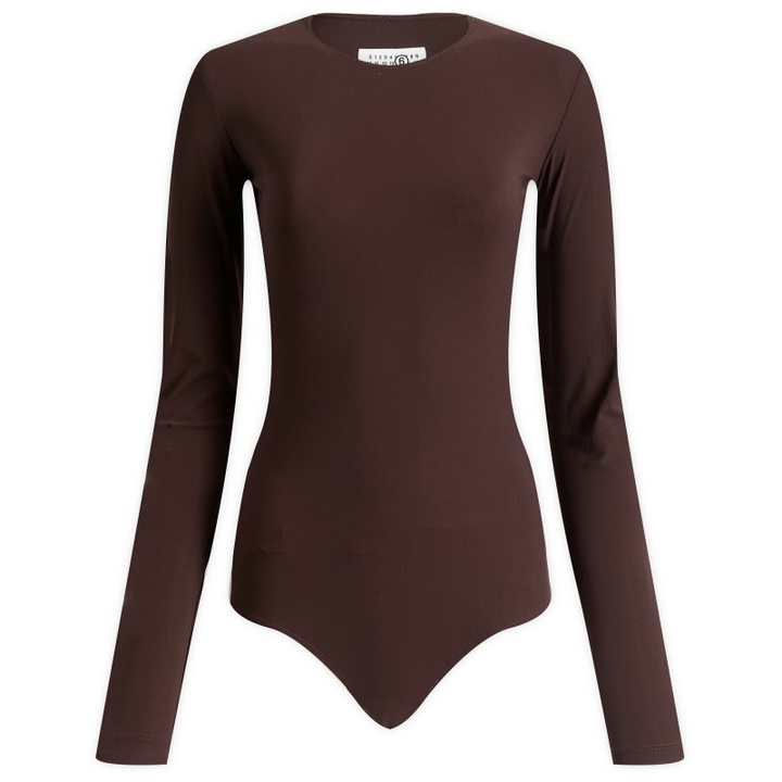 Photo: MM6 Maison Margiela Women's Long Sleeve Bodysuit in Brown
