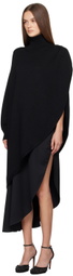 ALAÏA Black Asymmetrical Cape Turtleneck