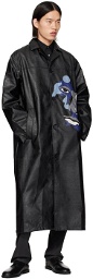 KidSuper Black Grained Faux-Leather Coat