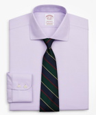 Brooks Brothers Men's Stretch Madison Relaxed-Fit Dress Shirt, Non-Iron Royal Oxford English Collar | Lavender