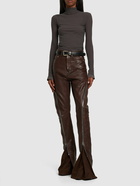 RICK OWENS - Bolan Banana Flared Leather Pants W/zips