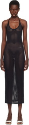 Courrèges Black Holistic Mesh Maxi Dress